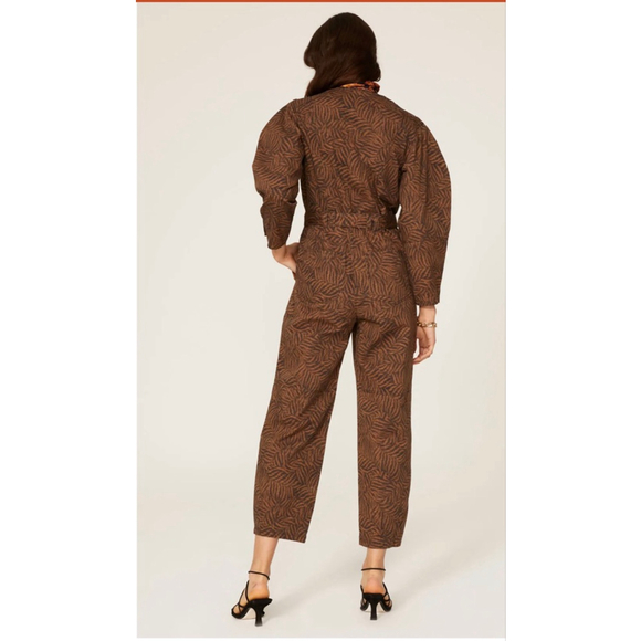 Ulla Johnson Ezra Animal Print Crop Leg Jumpsuit - Picture 11 of 13